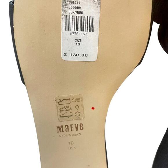 Maeve by Anthropologie Bow Micro Wedge Sandals in Black Size10 NEW - Picture 9 of 9